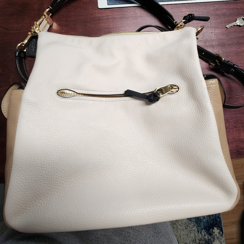 Coach Pennie pebble leather tri color purse